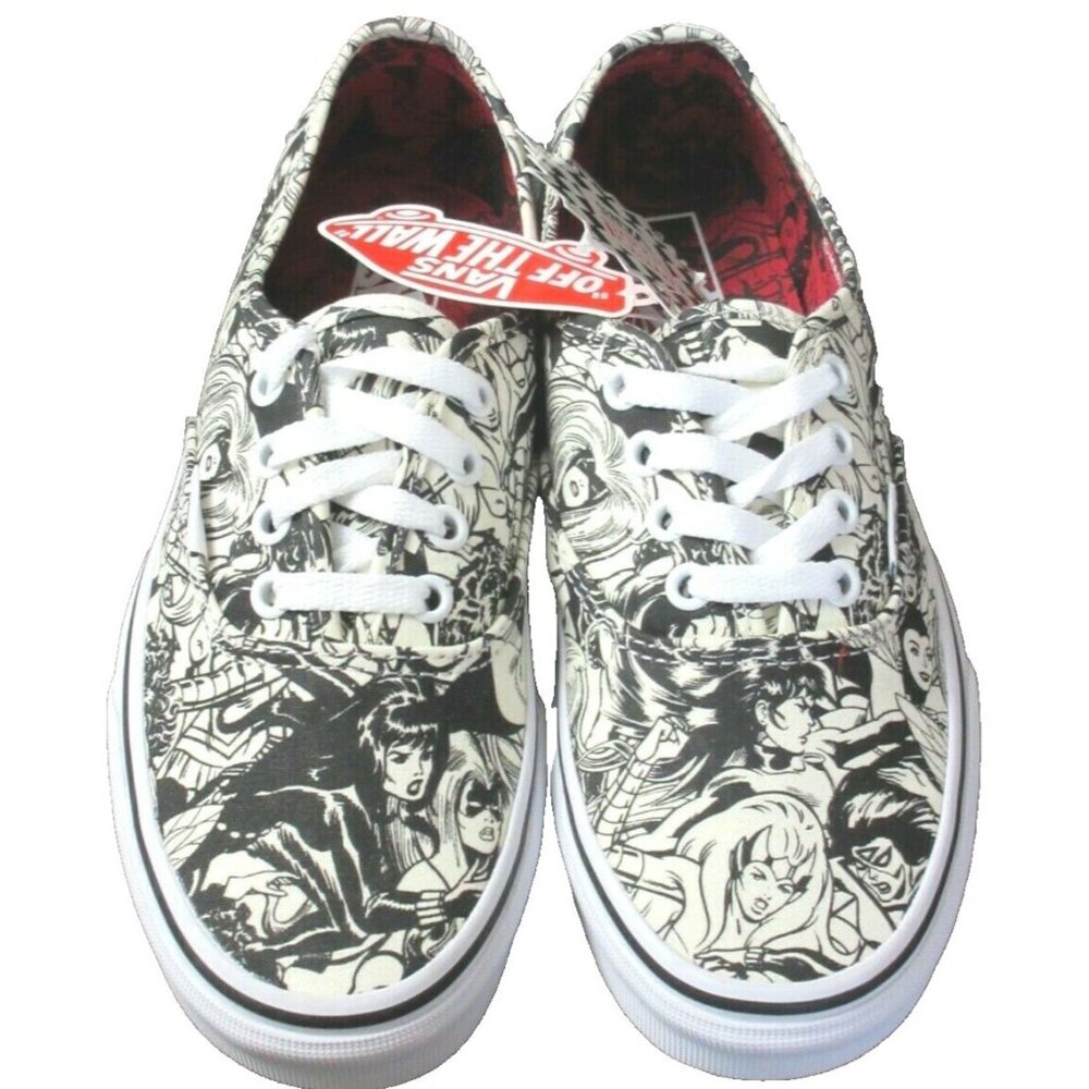 Vans x Marvel Authentic Women's canvas shoes Black White Multi Size 5.5 NIB - Picture 3 of 6